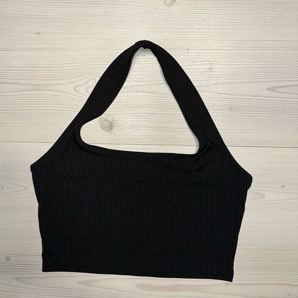 SHEIN Tops - Black Ribbed Halter Top